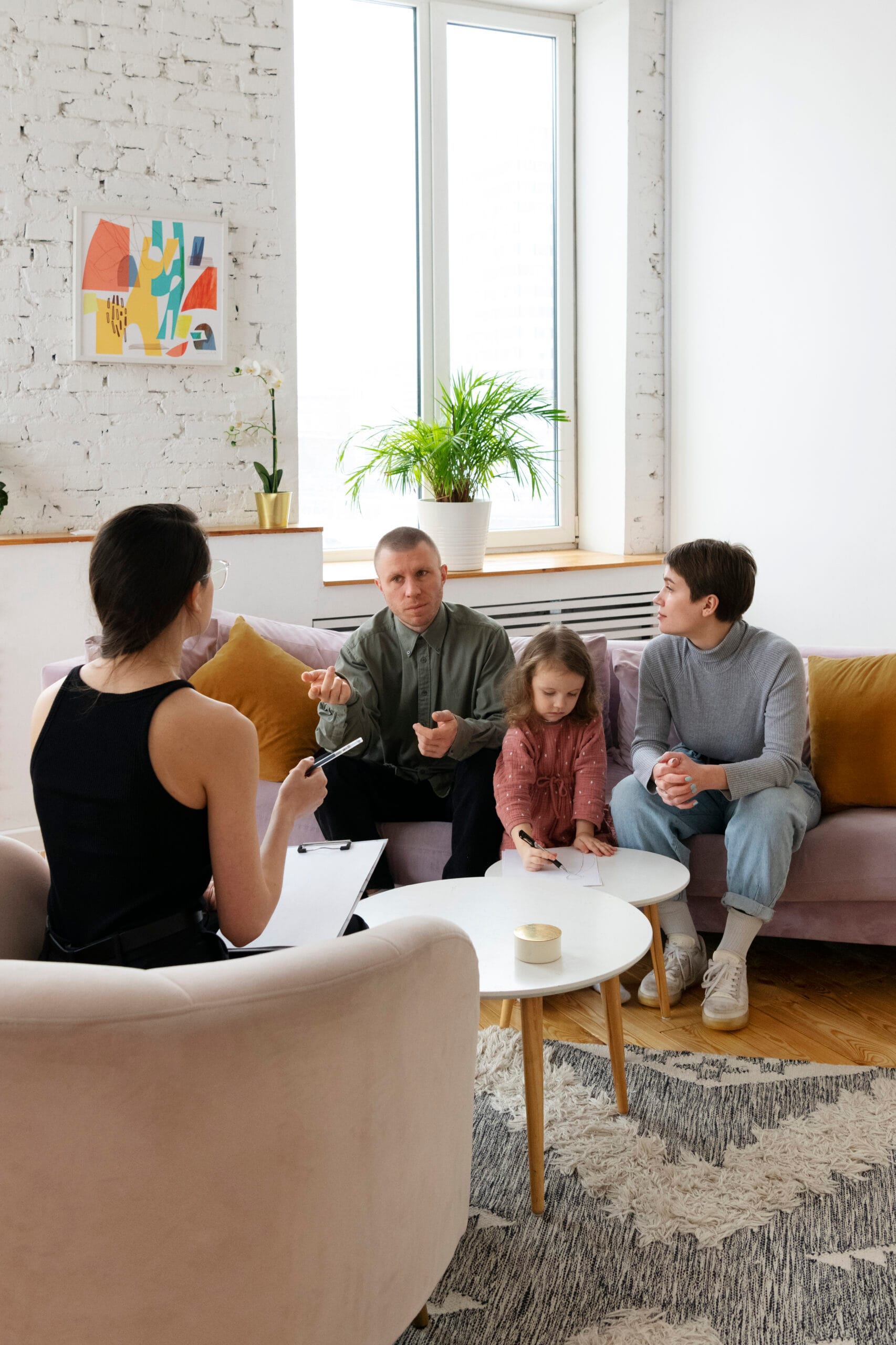 A family in therapy together, representing the human side of family support services in Los Angeles