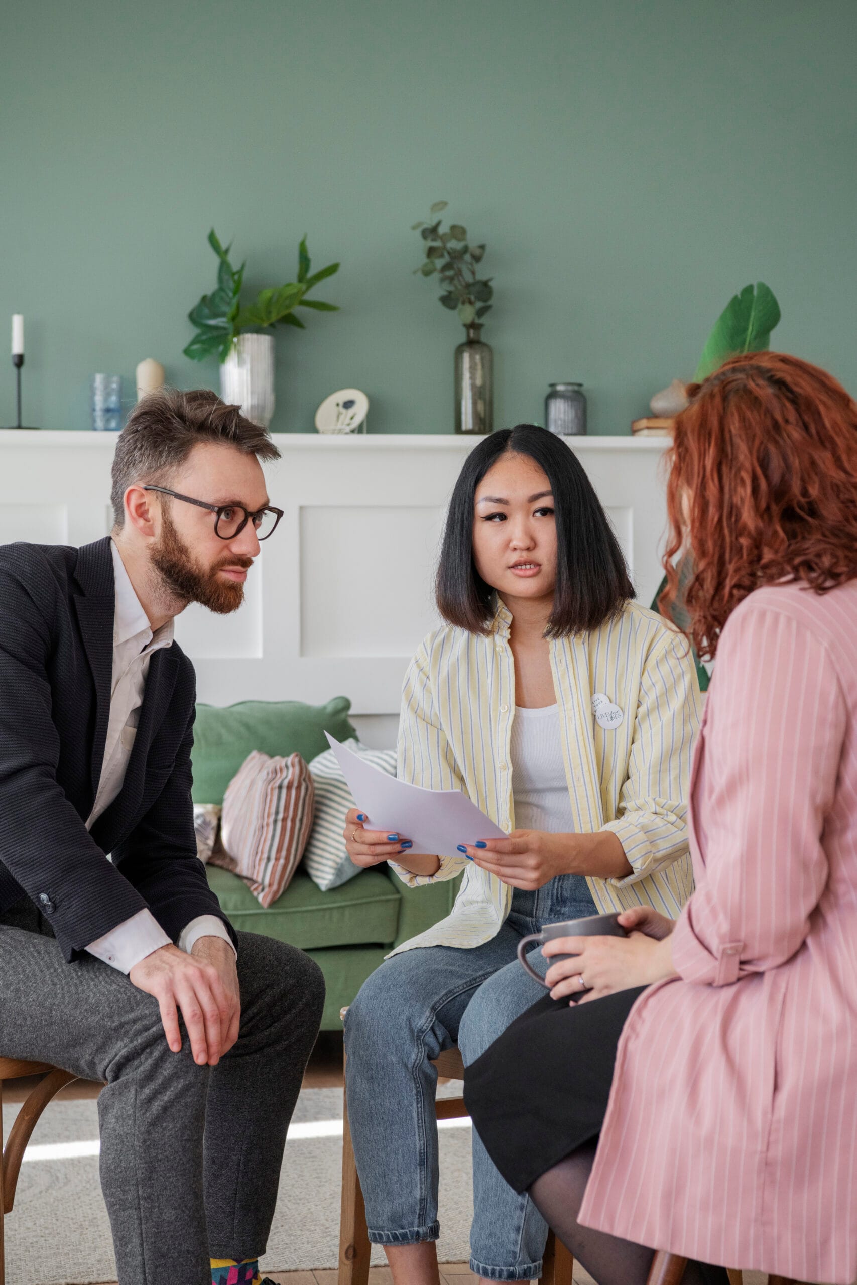 A family discussing options for treatment together