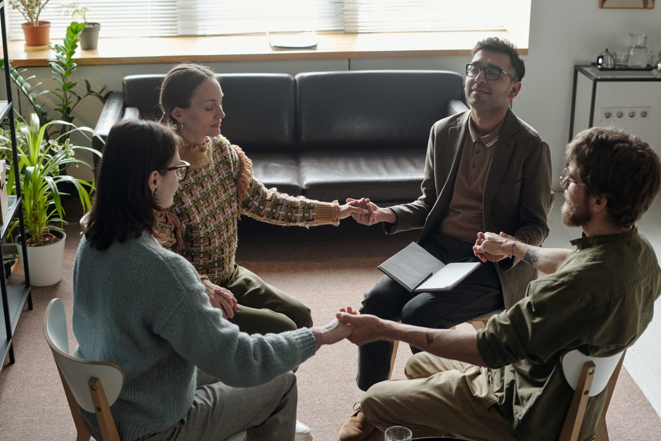 Interventionist meeting with family