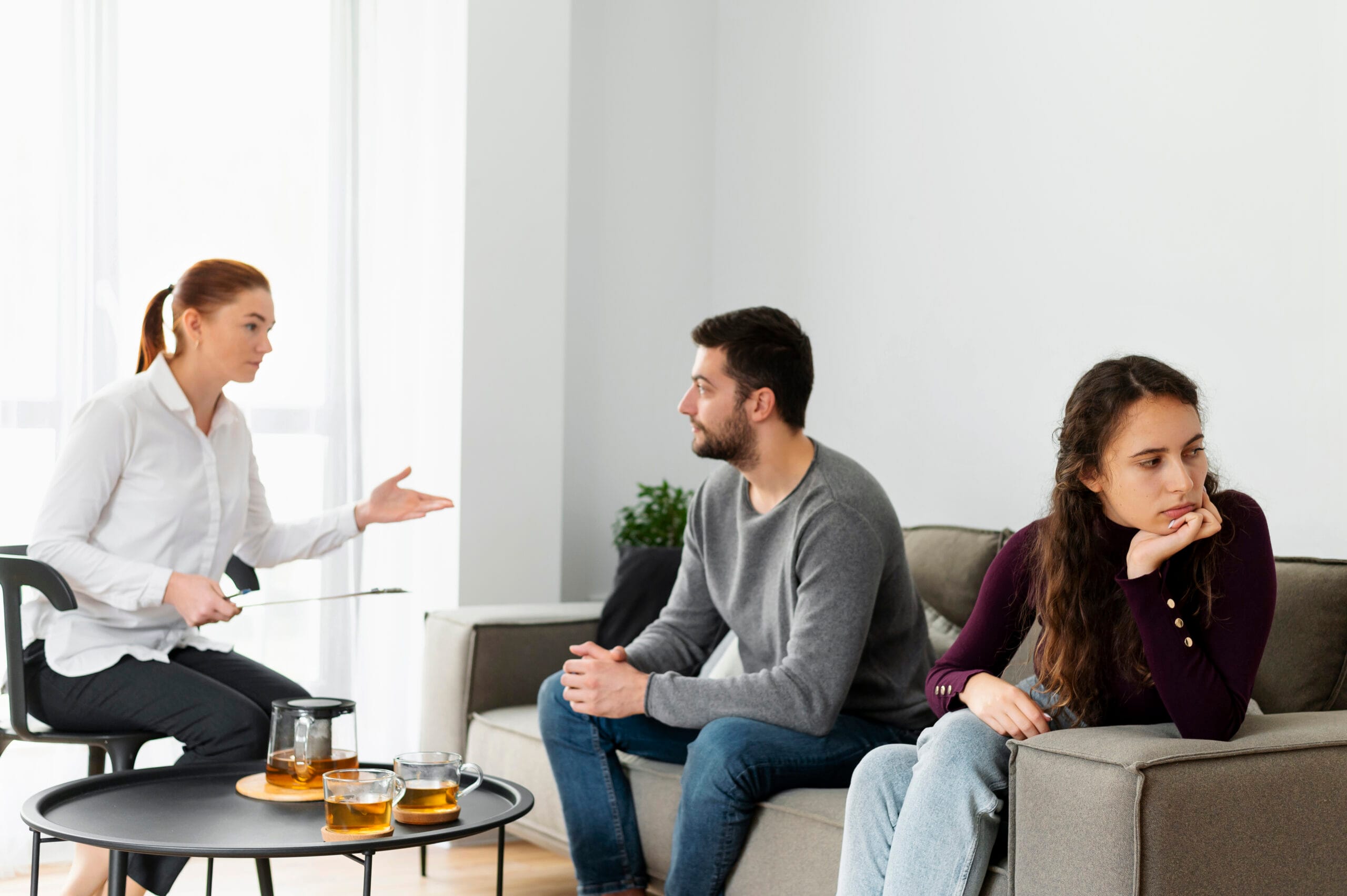 A woman in a therapy session
